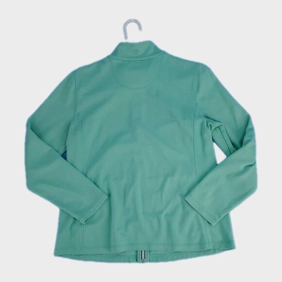 Talbots  Sz M Activewear Jacket Zipped Lightweight Pockets Green Preppy - Picture 6 of 13